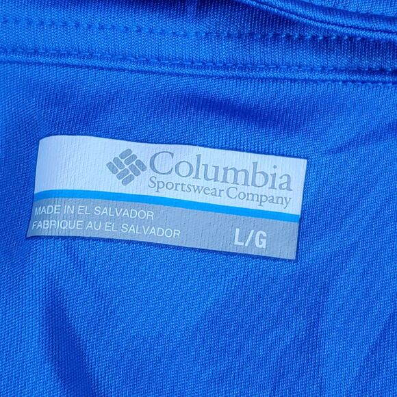 Columbia Shirt Men's Large Blue PFG Omni Shade 1/4 Zip Pullover Golf Gym Hiking - Picture 4 of 13